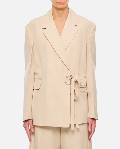 Jw Anderson Tailored Wrap Jacket In Beige