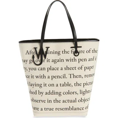 Jw Anderson Tall Anchor Canvas Tote In Ivory