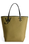 Jw Anderson Tall Anchor Canvas Tote In Brown