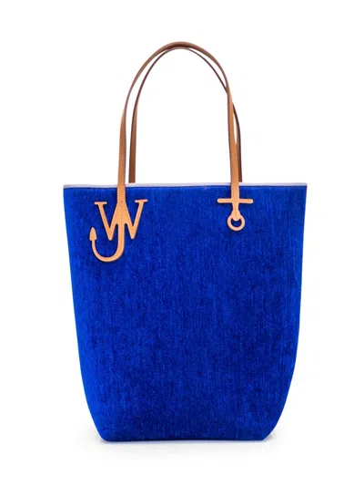 Jw Anderson Tall Chenille Anchor Tote Bag In Blue