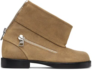 Jw Anderson Tan Biker Boots In Brown