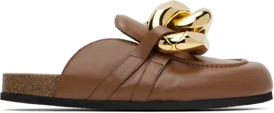 Jw Anderson Tan Chain Loafers In 623