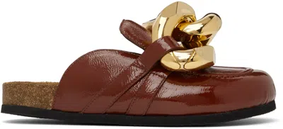 Jw Anderson Tan Chain Mules In 514 Rust