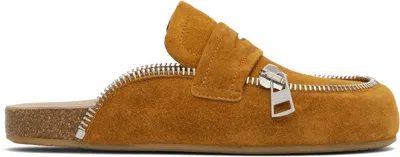 Jw Anderson Tan Leather Biker Slip-on Loafers In 640 Tan