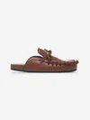 Jw Anderson Tan Leather Ruffle Mules