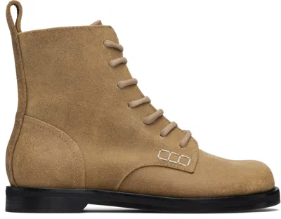 Jw Anderson Tan Loafer Boots In Brown
