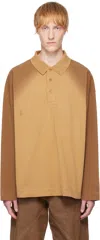 Jw Anderson Brown Polo Shirt With Classic Collar And Logo Detail On The Front In 619