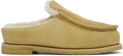 Jw Anderson Tan Nubuck Mules In 20104-810-medium Ora