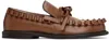 Jw Anderson Fringe Detail Bow Accent Loafers In Brown