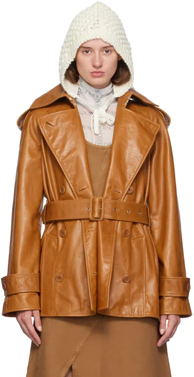 JW ANDERSON TAN SHORT LEATHER JACKET