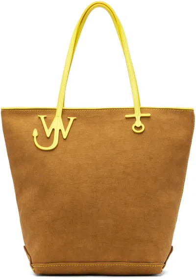 Jw Anderson Tan Tall Anchor Tote In 061 Clay/yellow