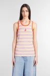 Jw Anderson Multicolor Contrast Trim Striped Tank Top