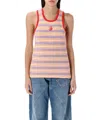 Jw Anderson Multicolor Contrast Trim Striped Tank Top In Multicolor