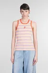 Jw Anderson Multicolor Contrast Trim Striped Tank Top In Multicolor