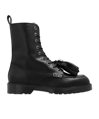 Jw Anderson Tassel-detail Lace-up Boots In Black