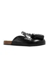 Jw Anderson Tassel Leather Flats For Women In Black