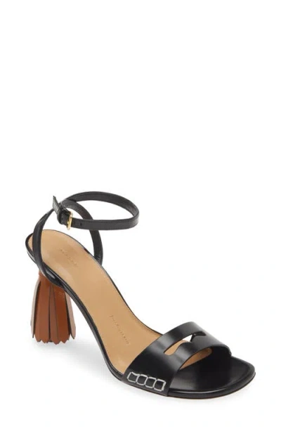 Jw Anderson Tassel Heel Ankle Strap Sandal In Black