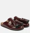 Jw Anderson Tassel Loafer Leather Mules In Red