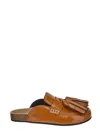 Jw Anderson Tan Tassel Leather Loafers In Brown