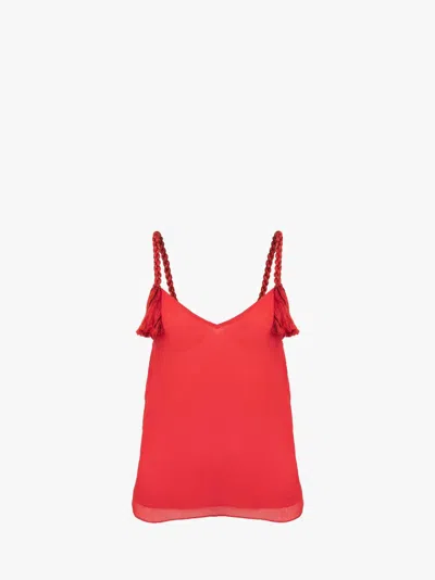 Jw Anderson Tassel Strap Camisole In Red