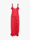 Jw Anderson Tassel Strap Twisted Dress In Red