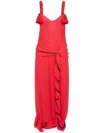 Jw Anderson Tassel Strap Twisted Dress In Red