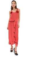Jw Anderson Tassel Strap Twisted Dress In Red