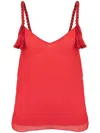Jw Anderson Tassel Strap Cami Top In Red