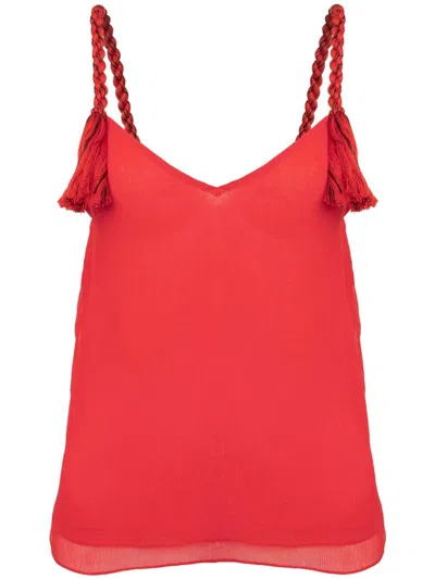 Jw Anderson Tassel Strap Cami Top In Red