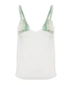 Jw Anderson Tulle Top With Braided Straps And V Neckline In White