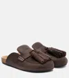 Jw Anderson Tassel Suede Mules In Brown