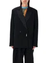Jw Anderson Tassle Tuxedo Jacket Oversized Fit In Black