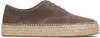 Jw Anderson Taupe Suede Lace-front Platform Espadrilles In 190