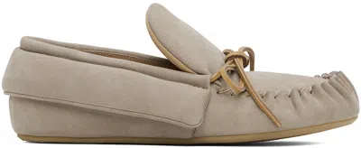 Jw Anderson Taupe Suede Moc Loafers In 19513-250-beige