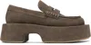 Jw Anderson Taupe Suede Platform Slip-on Loafers In 190 Taupe