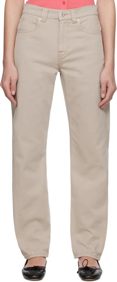 Jw Anderson Taupe Twisted Slim Leg Denim Jeans