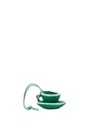 Jw Anderson Teacup-shaped Keychain With Leather Cord And Logo Detail In Green