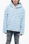 Jw Anderson Oversized Striped Fleece Hoodie
