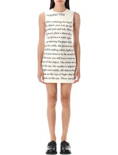Jw Anderson Text' Print Mini Shift Dress In White