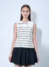 Jw Anderson Women Text Print Satin Top In Ivory