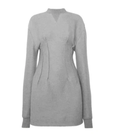 JW ANDERSON JW ANDERSON TEXTURED LONG SLEEVED HOURGLASS DRESS