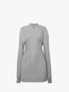 Jw Anderson Textured Long-sleeve Hourglass Dress In Grey