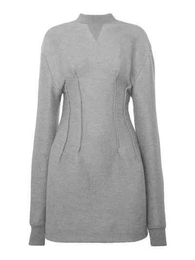 JW ANDERSON TEXTURED LONG-SLEEVE HOURGLASS DRESS