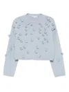 Jw Anderson Textured-pompom Sweater In Blue