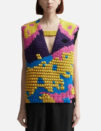 JW ANDERSON TEXTURED V CUT-OUT VEST