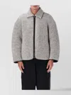 Jw Anderson Mens Light Grey Melange Contrast-trim Relaxed-fit Knitted Wool-blend Jacket In Gray