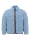 Jw Anderson Textured Zip-front Jacket In Blue