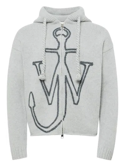 JW ANDERSON TEXTURED ZIP-UP HOODIE