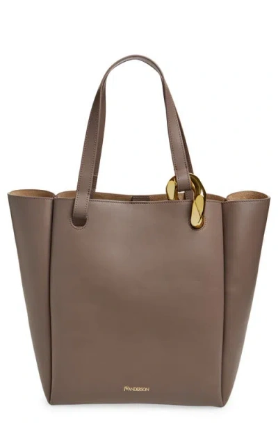 Jw Anderson The Corner Leather Tote In 190 Taupe