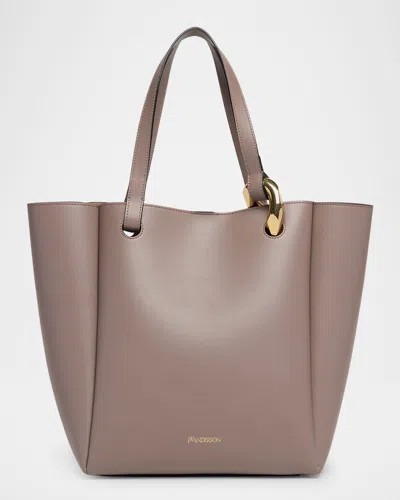 Jw Anderson The Corner Leather Tote Bag In 190 Taupe